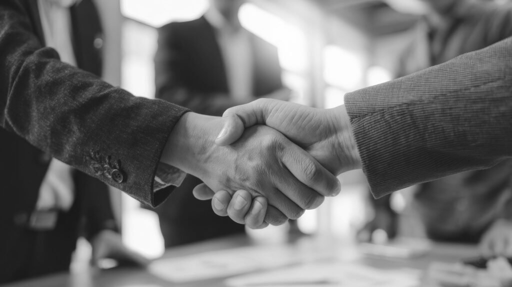 Associés signant un pacte d’associés pour organiser la gouvernance de leur société